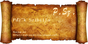 Pék Szibilla névjegykártya